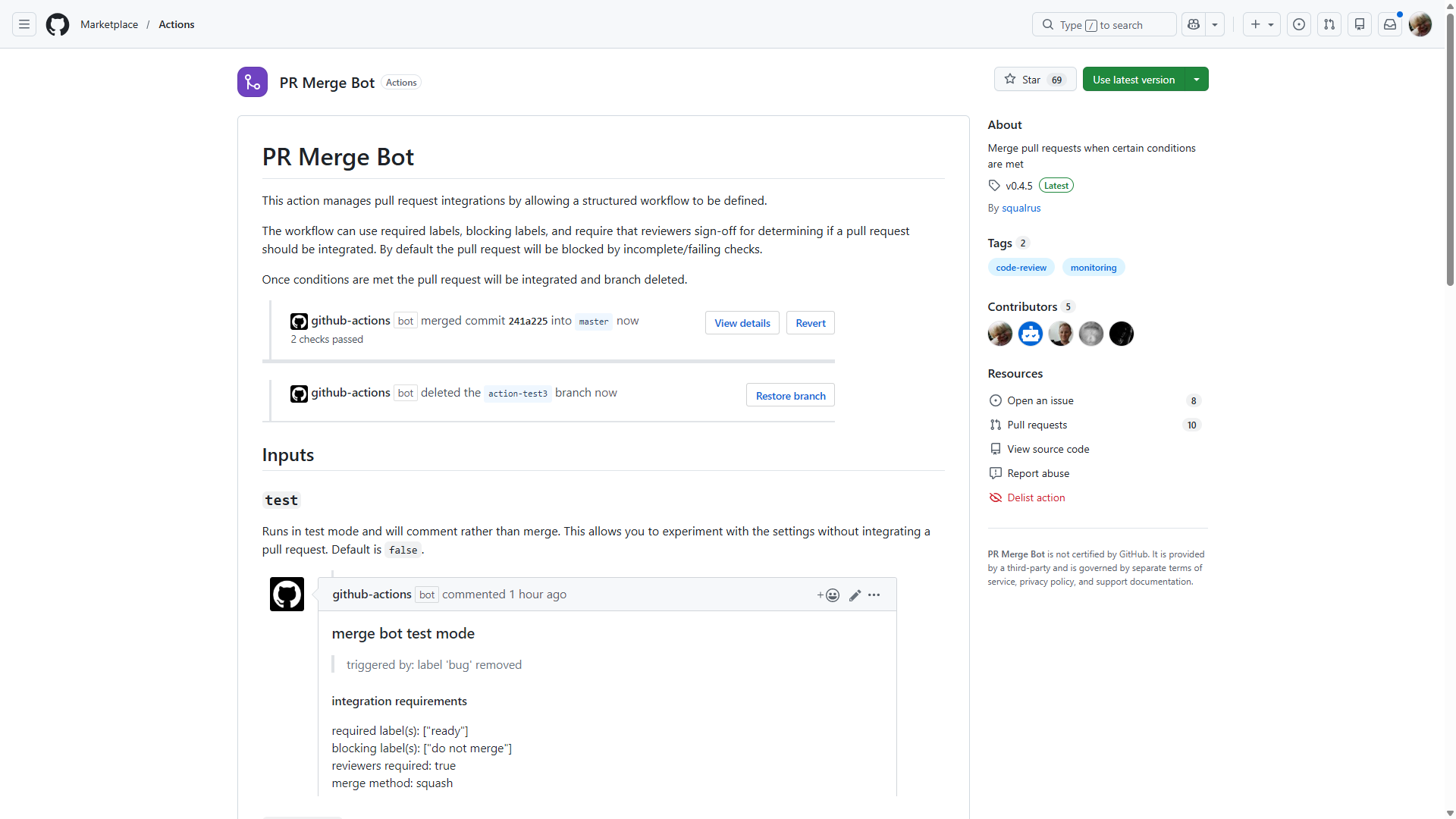 merge-bot screenshot